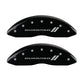 MGP 4 Caliper Covers Engraved Front & Rear With stripes/Durango Black finish silver ch