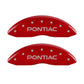 MGP 4 Caliper Covers Engraved Front Pontiac Rear Arrow Red Finish Silver Char 04 Pontiac Bonneville