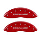 MGP 4 Caliper Covers Engraved Front & Rear Escalade Red finish silver ch