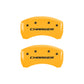 MGP 4 Caliper Covers Engraved Front & Rear Block/Charger Yellow finish black ch